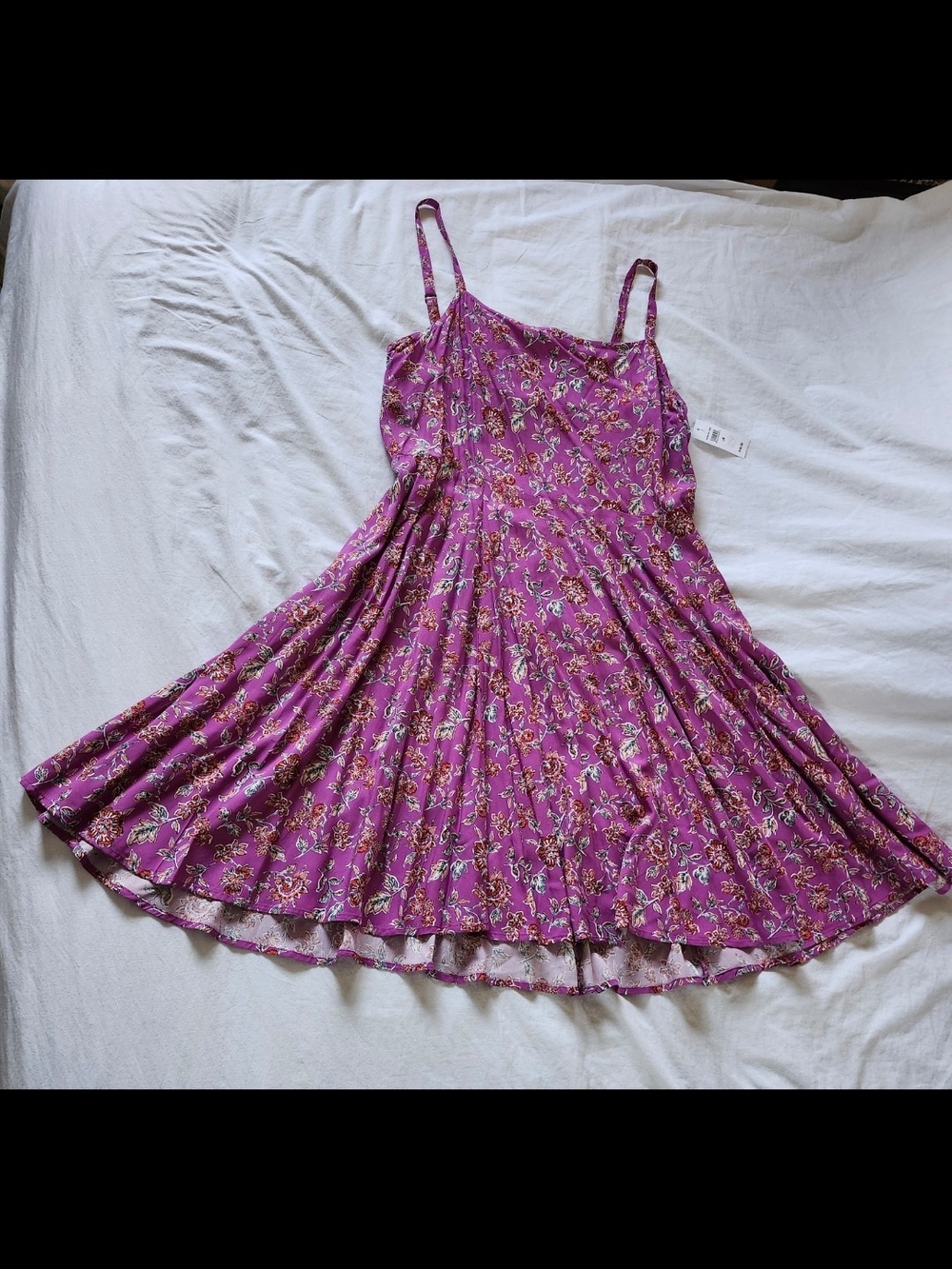 GAP Purple Floral Spaghetti-Strap Mini Dress